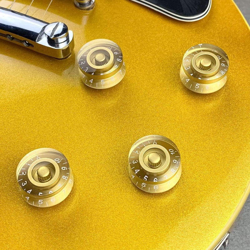 FLEOR 4pcs Golden Guitar Knobs Top Hat Volume Tone Speed Control Knob for Electric Guitar Parts - Image 2